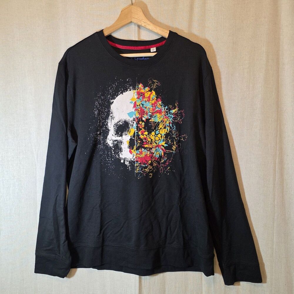 Robert Graham Sweet & Sour Stretch Signature Skull Classic Fit Crewneck 2XL